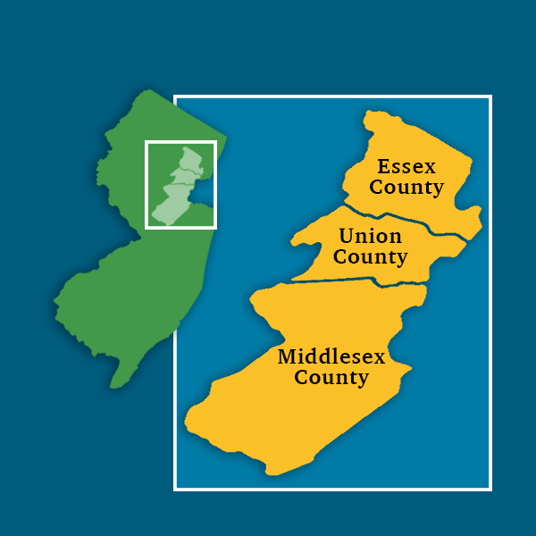 New Jersey counties covered by Northeastern PMC New Jersey service areas by Northeastern PMC